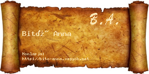 Bitó Anna névjegykártya